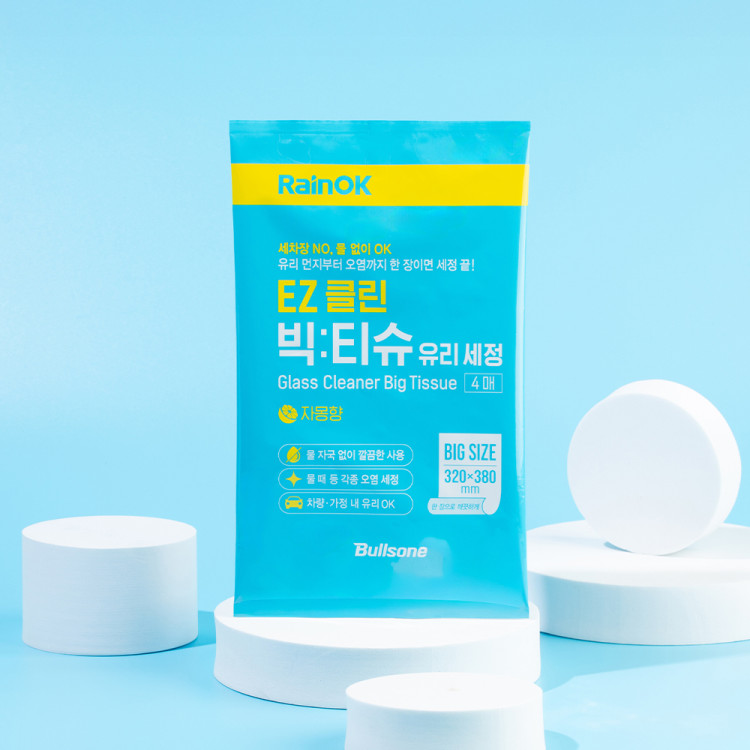 레인OK EZ클린 유리세정 빅티슈(4매)