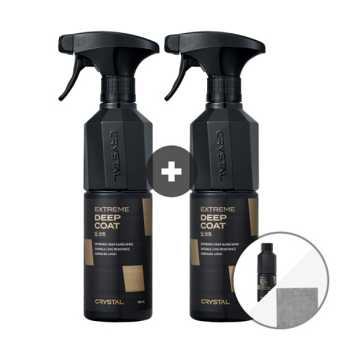 [1+1 이벤트]뉴 크리스탈 딥코트 물왁스 세차용품 500ml  + 버핑타월 + 크코플 리필증정