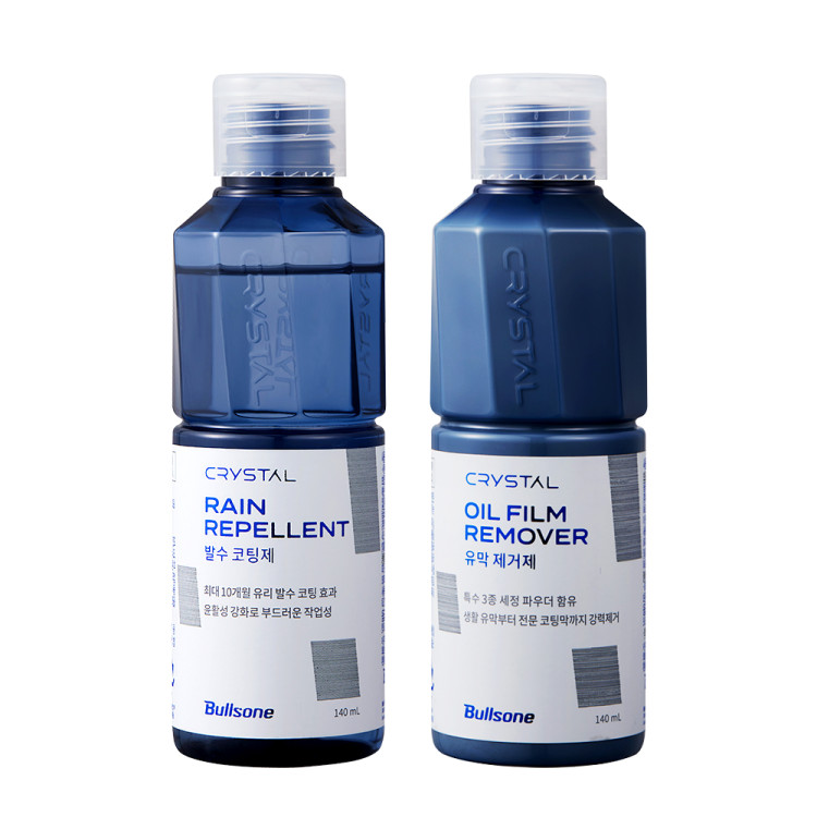 뉴 크리스탈 발수코팅제 + 유막제거제 SET (전용 스펀지+어플리케이터 포함)