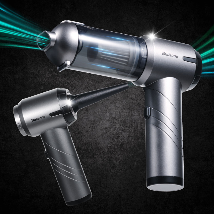 [2in1 에어건&무선청소기] 시그니처 에어부스터 차량용청소기 14,000pa BLDC 모터