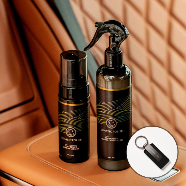 [가죽키링증정][루나틱폴리시] 페더소프트 데일리 레더케어 세트(레더크리너+레더컨디셔너)