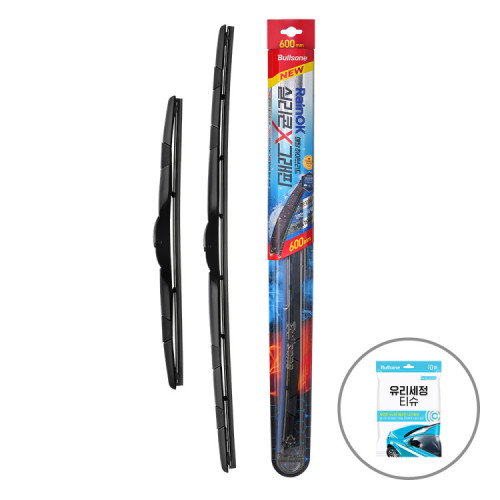 [유리세정티슈 증정]레인OK 메탈 실리콘x그래핀 하이브리드 와이퍼 1SET(2개입)