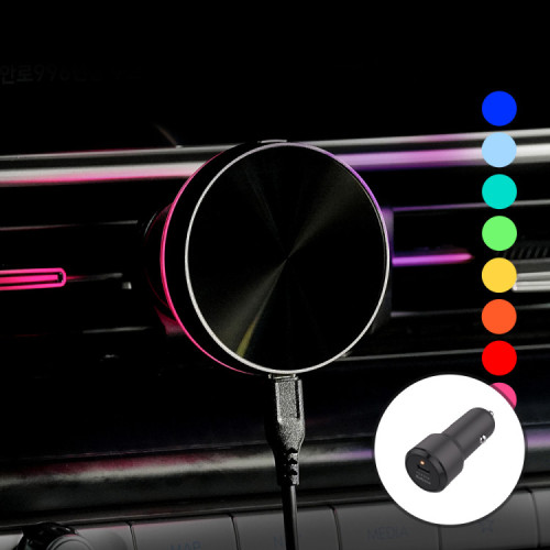 [초고속충전기증정]사운드 리액션 맥세이프 차량용 핸드폰 무선 거치대 충전기 / 9가지 Color LED 사운드에 반응 아이폰 갤럭시 호환