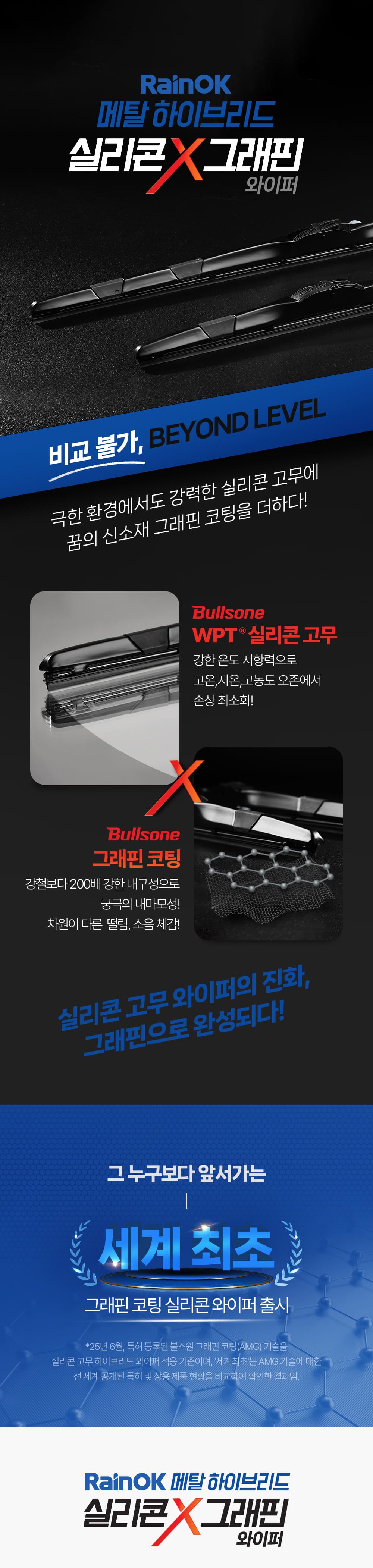 강한 온도 저항력으로 고온,저온,고농도 오존에서 손상 최소화는 물론 강철보다 200배 강한 내구성으로 궁극의 내마모성을 자랑합니다. 세계 최초 기술력을 경험해보세요.