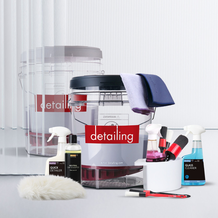 디테일링프로 크리스탈클리어 버킷 세차용품세트 셀프 패키지