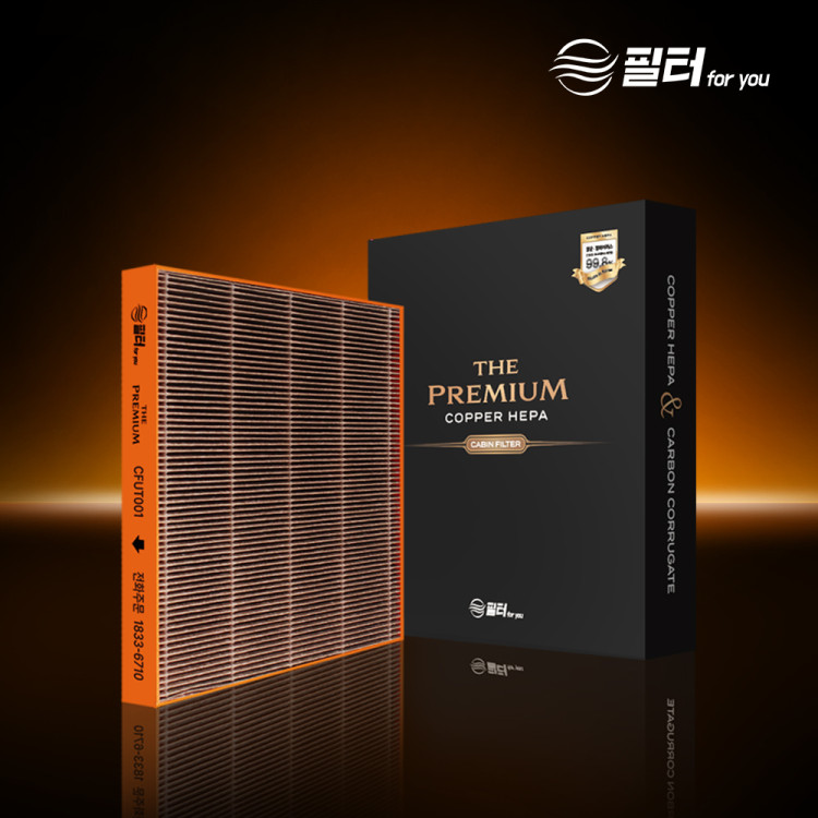 (1개입) 필터포유 차량용 자동차 에어컨 THE프리미엄 항균 구리 바이러스 악취