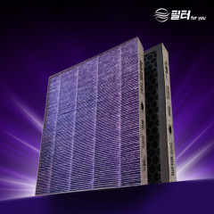 (1개입) 필터포유 차량용 자동차 에어컨 퍼플 첨착 활성탄 악취제로 PM0.3