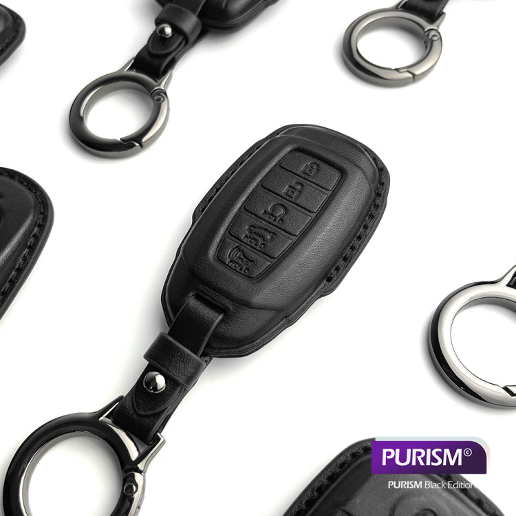 카슬라 차 키케이스 천연 가죽 자동차 스마트 키커버 퓨어리즘 블랙에디션