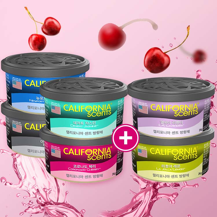 [4월 특가] 캘리포니아센트 차량용 방향제 24g x 4개 + 2개 랜덤증정 (10종 택 1)