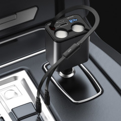 더존 6in1 릴타입 초고속 멀티 시거잭 차량용 충전기 PT-25S(C타입+8핀)