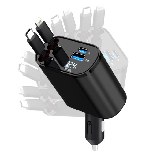 더존 4 in1 초고속 각도조절 릴타입 차량용 시거잭 충전기 PT-16 PD