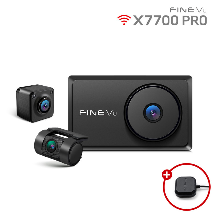 [4월특가][메모리업] 파인뷰 X7700 PRO GPS와이파이 블루투스 동글 QHD 차량용블랙박스2채널실내/페달블랙박스