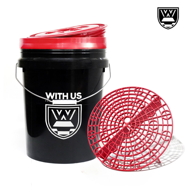 [4월 특가] 위더스 18L 디럭스 세차버킷 세트(감마씰리드+그릿가드 포함) - 세차용 워시버킷 세차통