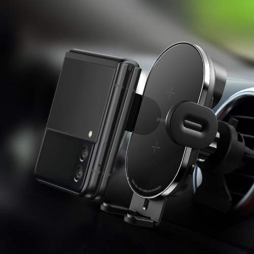 아이로드 듀얼코일 차량용 무선충전 거치대 15W 핸드폰 고속무선충전기
