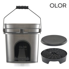 현대모비스 오로르 반투명 세차 버킷 18L / 더트필터(거름망) / 버킷리드(뚜껑) 바스켓 자동차 차량용 물통 청소