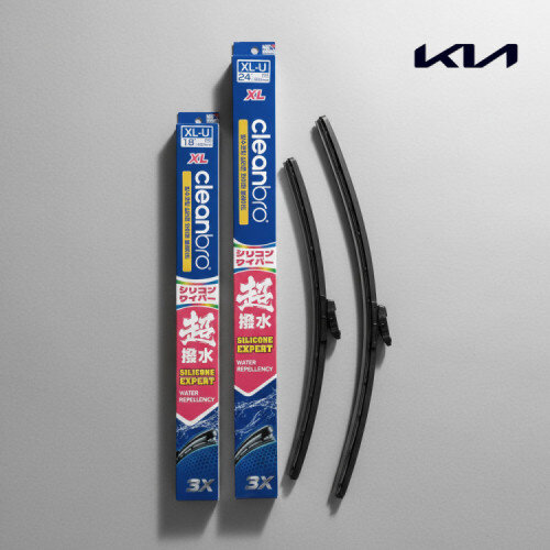 [TOYOTA 공급 브랜드] 기아 클린브로 XL 일본산 실리콘 발수코팅 플랫 와이퍼 세트
