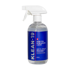 KLEAN-19 에탄올 75% 알코올 살균소독 스프레이 500ml 세정 알콜 차량용