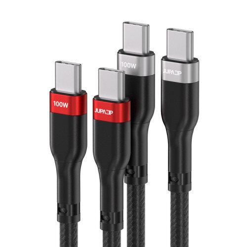 주파집 메탈쉴드 PD 100W C to C 타입 고속충전 케이블 그레이 (0.3m/1.2m/2m)