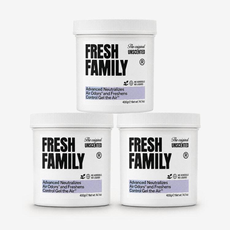 [10월 특가] 프레시패밀리 고체 탈취제 400g 3종 세트 (언센티드)